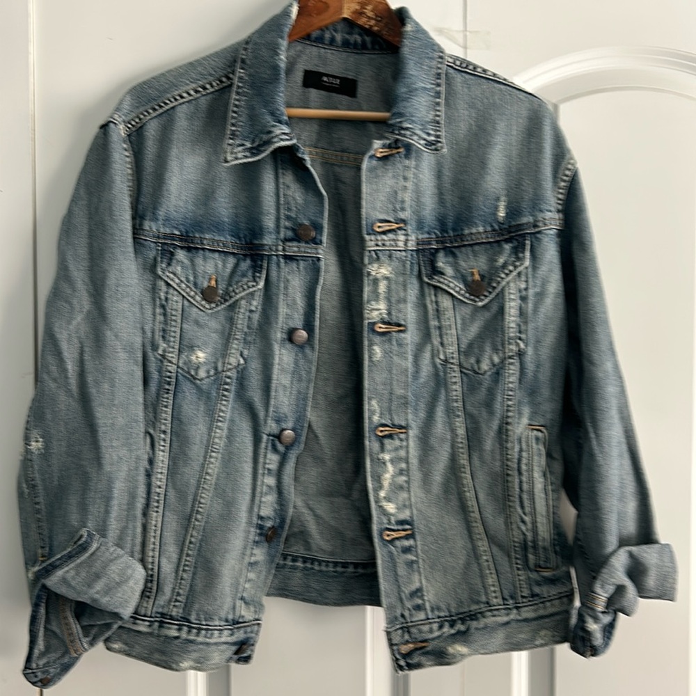 ABLE The Merley Jacket, denim, factory distressed, Like New, Size Large